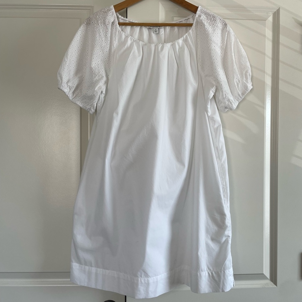 White Dress with Eyelet Sleeves